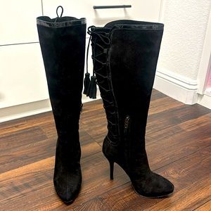 Black suede boots size 7